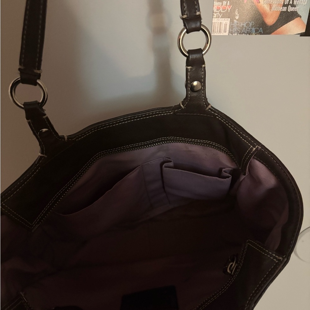 Coach Dark Brown Leather Tote - Picture 5 of 5
